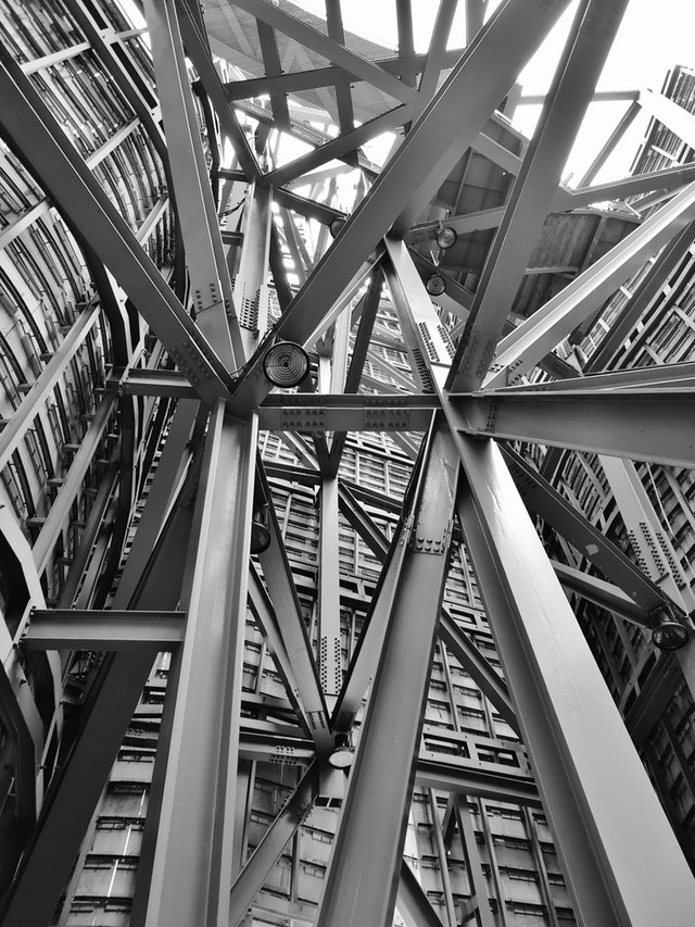 Architecture Beams Black And White 53176